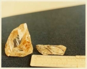 Sawed piece for two 9 ct Marquise Diamonds from the 434ct. Rough Diamond "Light of Peace"