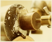 Sawing a piece of the 434ct. Rough Diamond "Light of Peace"